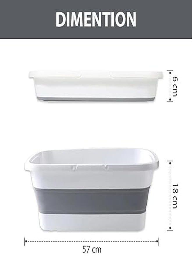 KACHKIT Foldable Silicone Bucket, Perfect for Mop Cleaning, Camping, Travel, Car Washing, This Versatile Bucket effortlessly Folds,Multi-Purpose Rectangular Handy Basket,(Pcs-1). - Image 3